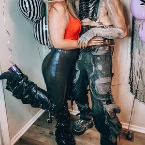 Sequin Style Bell Bottom Pants